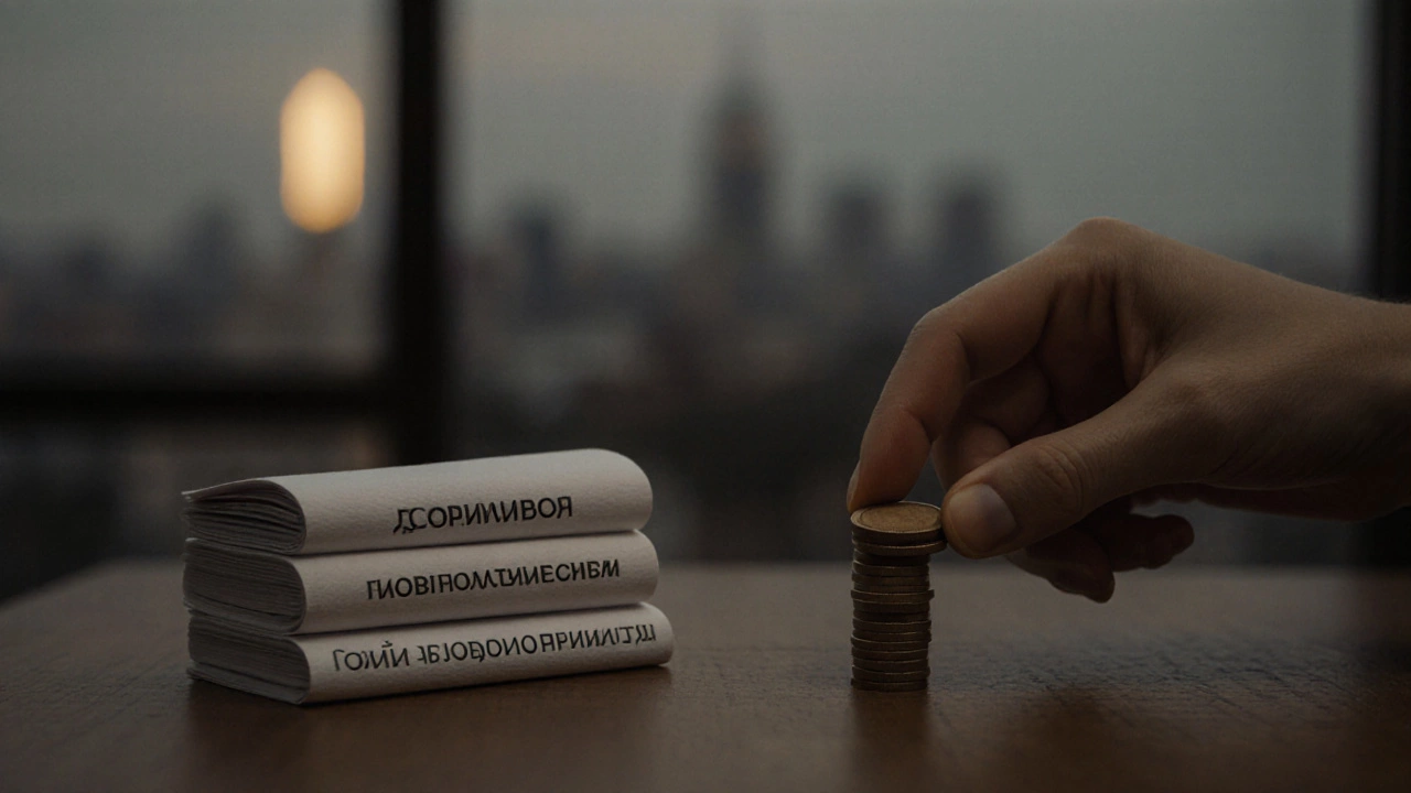 Деревянный жетон на столе рядом с бумагами, обозначающими договор, связь и благодарность.