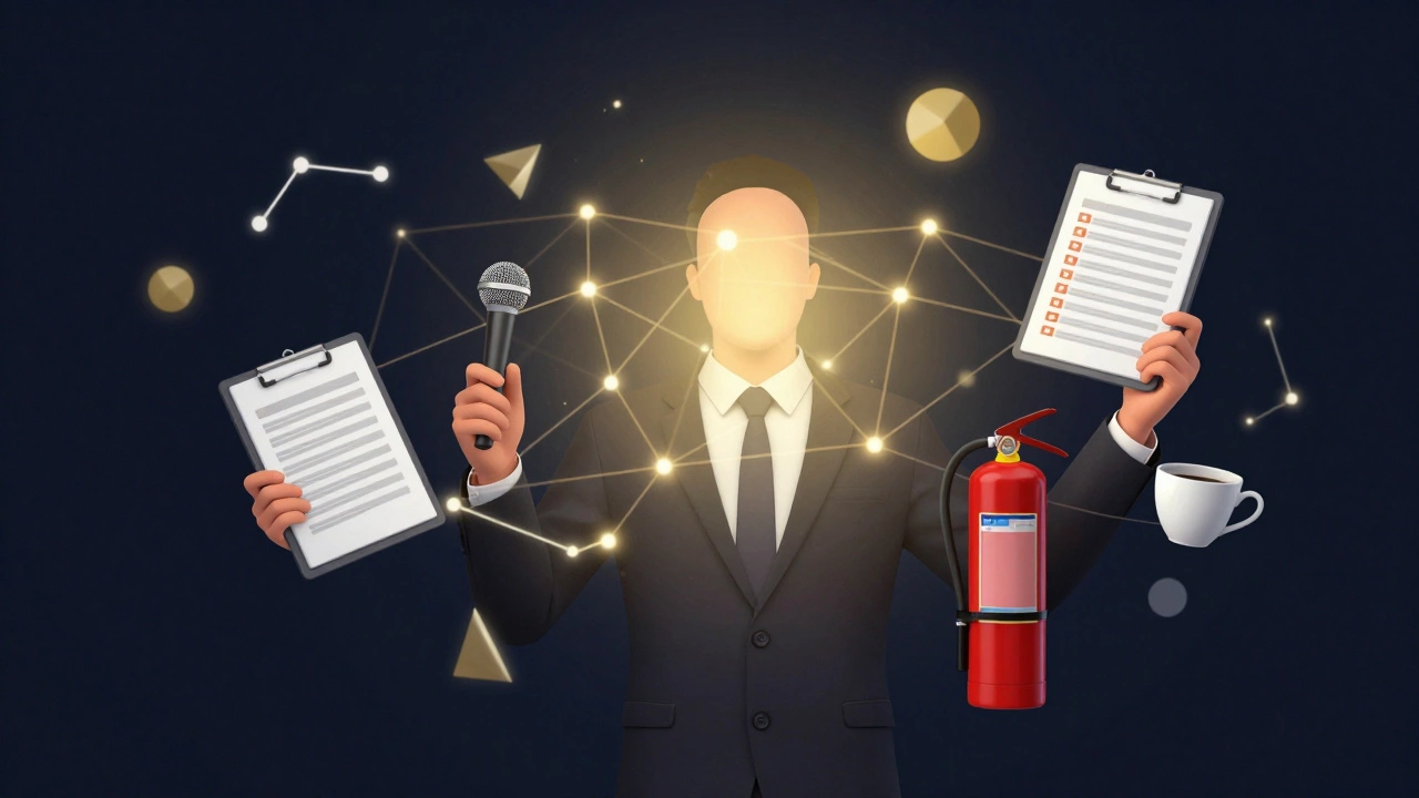 Абстрактная иллюстрация невидимой системы навыков и инструментов, поддерживающих успешное мероприятие.