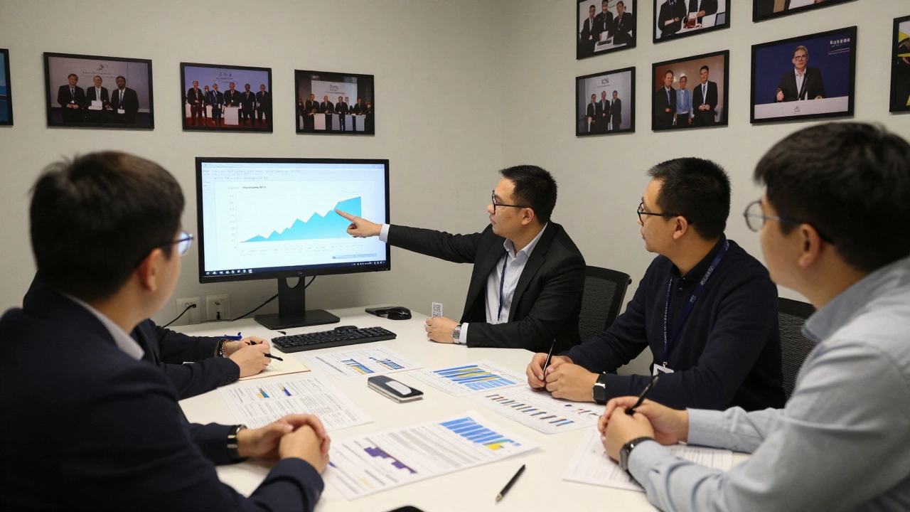 Команда анализирует результаты мероприятия: опросы, финансы и видео с прошлого события.